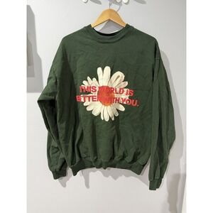 Get Some Sleep Crewneck This World Is Better With You Green Sz XL